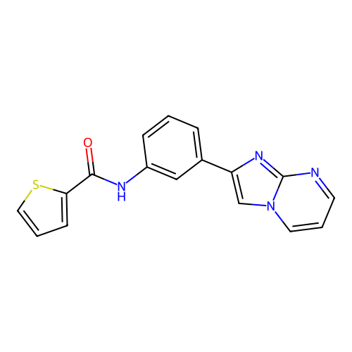 N-(3-imidazo[1,2-a]pyrimidin-2-ylphenyl)thiophene-2-carboxamide structure