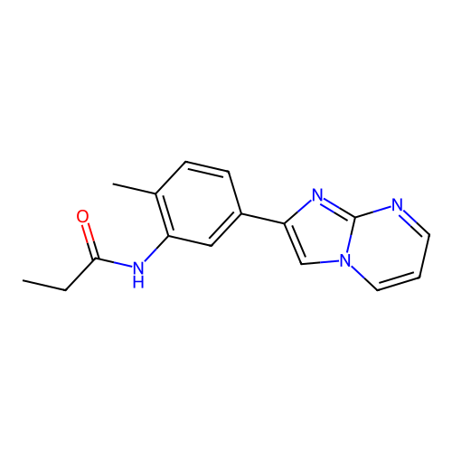 N-(5-{imidazo[1,2-a]pyrimidin-2-yl}-2-methylphenyl)propanamide structure