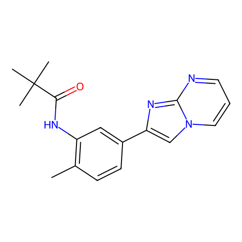 N-(5-(imidazo[1,2-a]pyrimidin-2-yl)-2-methylphenyl)pivalamide structure