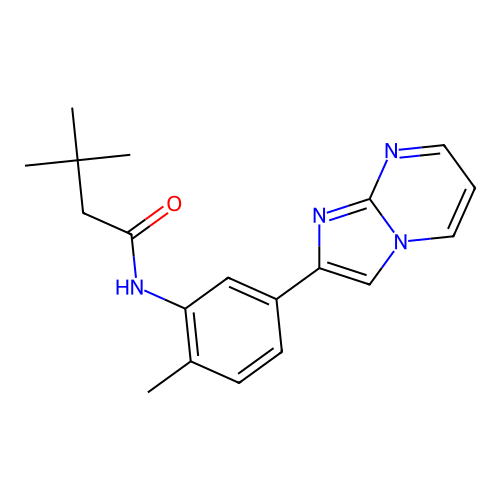 N-(5-{imidazo[1,2-a]pyrimidin-2-yl}-2-methylphenyl)-3,3-dimethylbutanamide structure