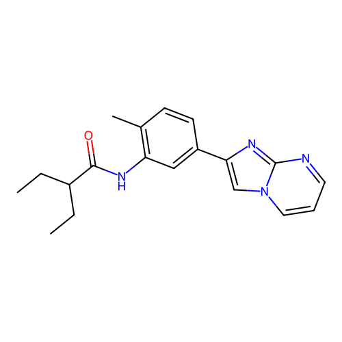 2-ethyl-N-(5-(imidazo[1,2-a]pyrimidin-2-yl)-2-methylphenyl)butanamide structure