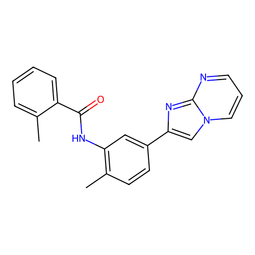 N-(5-imidazo[1,2-a]pyrimidin-2-yl-2-methylphenyl)-2-methylbenzamide structure