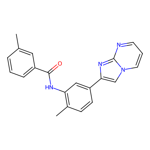 N-(5-{imidazo[1,2-a]pyrimidin-2-yl}-2-methylphenyl)-3-methylbenzamide structure