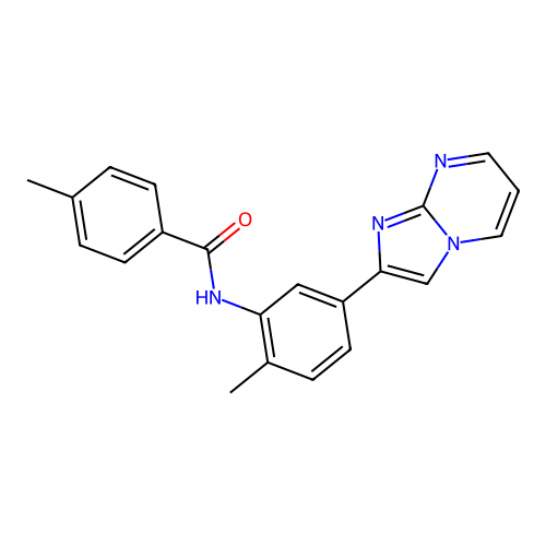 N-(5-{imidazo[1,2-a]pyrimidin-2-yl}-2-methylphenyl)-4-methylbenzamide structure