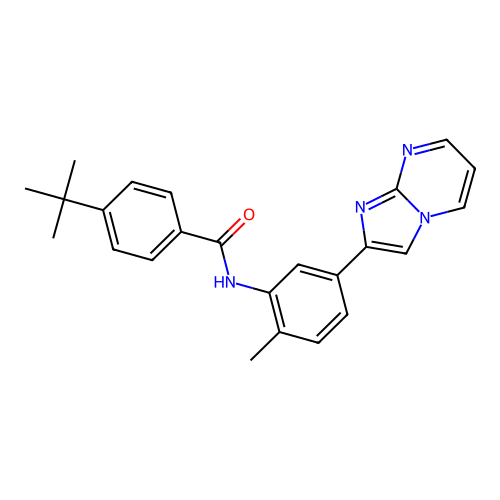 4-tert-butyl-N-(5-imidazo[1,2-a]pyrimidin-2-yl-2-methylphenyl)benzamide structure