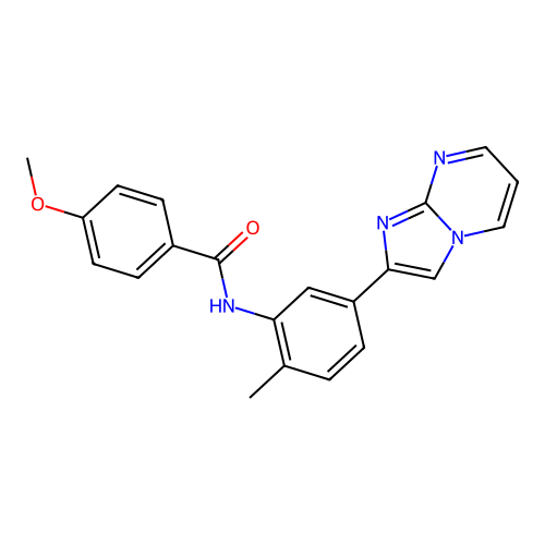 N-(5-{imidazo[1,2-a]pyrimidin-2-yl}-2-methylphenyl)-4-methoxybenzamide structure