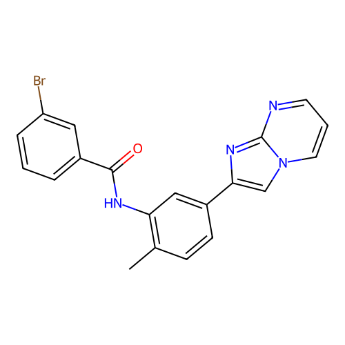 3-bromo-N-(5-{imidazo[1,2-a]pyrimidin-2-yl}-2-methylphenyl)benzamide structure