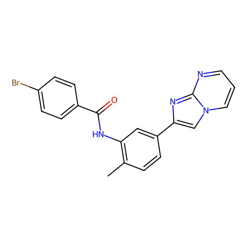 4-bromo-N-(5-{imidazo[1,2-a]pyrimidin-2-yl}-2-methylphenyl)benzamide structure
