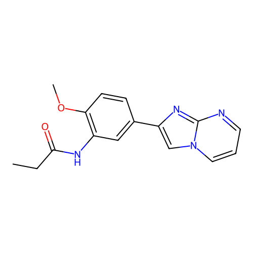 N-(5-imidazo[1,2-a]pyrimidin-2-yl-2-methoxyphenyl)propanamide structure