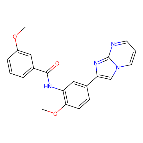N-(5-imidazo[1,2-a]pyrimidin-2-yl-2-methoxyphenyl)-3-methoxybenzamide structure
