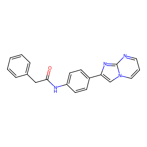 N-(4-(imidazo[1,2-a]pyrimidin-2-yl)phenyl)-2-phenylacetamide structure