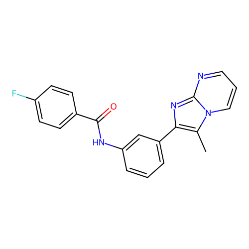 4-fluoro-N-(3-(3-methylimidazo[1,2-a]pyrimidin-2-yl)phenyl)benzamide structure