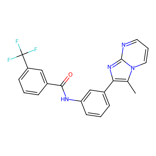 N-(3-{3-methylimidazo[1,2-a]pyrimidin-2-yl}phenyl)-3-(trifluoromethyl)benzamide structure