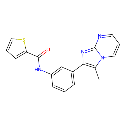 N-(3-(3-methylimidazo[1,2-a]pyrimidin-2-yl)phenyl)thiophene-2-carboxamide structure