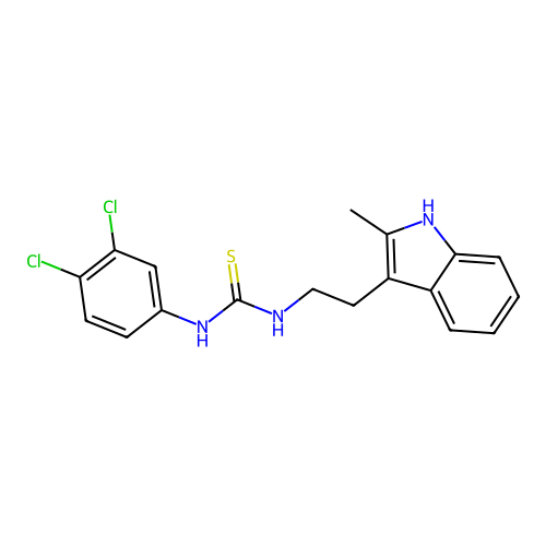 1-(3,4-dichlorophenyl)-3-[2-(2-methyl-1H-indol-3-yl)ethyl]thiourea structure