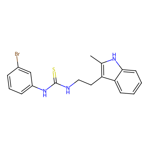 1-(3-bromophenyl)-3-[2-(2-methyl-1H-indol-3-yl)ethyl]thiourea structure