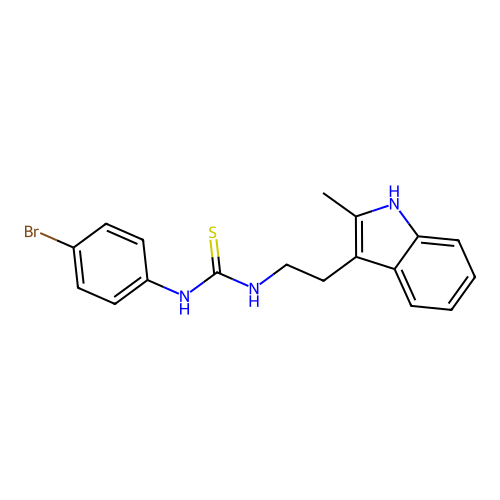 1-(4-bromophenyl)-3-[2-(2-methyl-1H-indol-3-yl)ethyl]thiourea structure