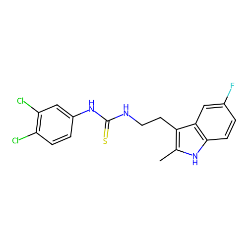 1-(3,4-dichlorophenyl)-3-[2-(5-fluoro-2-methyl-1H-indol-3-yl)ethyl]thiourea structure