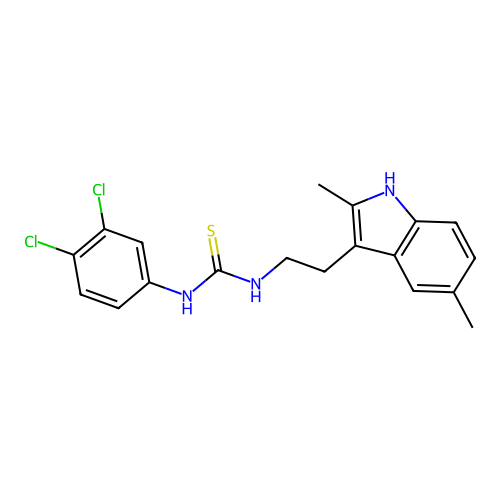 1-(3,4-dichlorophenyl)-3-[2-(2,5-dimethyl-1H-indol-3-yl)ethyl]thiourea structure