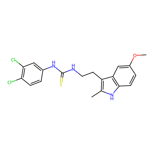 1-(3,4-dichlorophenyl)-3-[2-(5-methoxy-2-methyl-1H-indol-3-yl)ethyl]thiourea structure