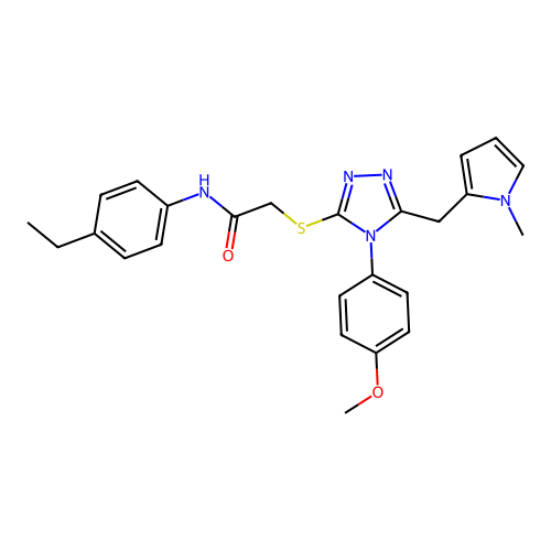 N-(4-ethylphenyl)-2-{[4-(4-methoxyphenyl)-5-[(1-methyl-1H-pyrrol-2-yl)methyl]-4H-1,2,4-triazol-3-yl]sulfanyl}acetamide structure
