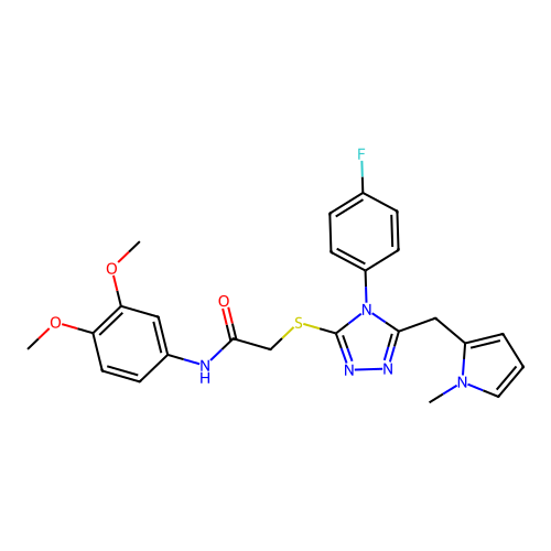 N-(3,4-dimethoxyphenyl)-2-{[4-(4-fluorophenyl)-5-[(1-methyl-1H-pyrrol-2-yl)methyl]-4H-1,2,4-triazol-3-yl]sulfanyl}acetamide structure
