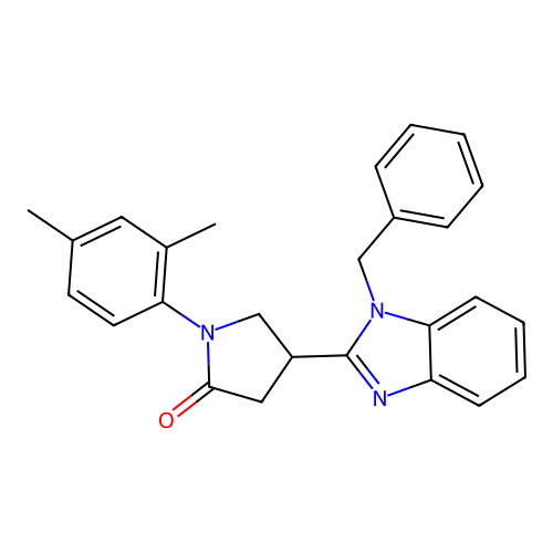 4-(1-benzyl-1H-benzimidazol-2-yl)-1-(2,4-dimethylphenyl)pyrrolidin-2-one structure