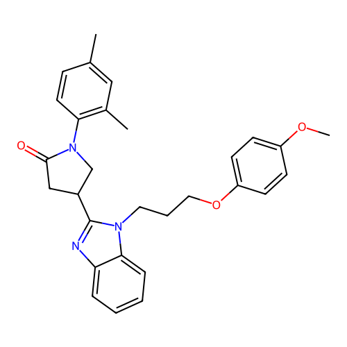 1-(2,4-dimethylphenyl)-4-{1-[3-(4-methoxyphenoxy)propyl]-1H-1,3-benzodiazol-2-yl}pyrrolidin-2-one structure