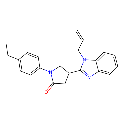 1-(4-ethylphenyl)-4-[1-(prop-2-en-1-yl)-1H-1,3-benzodiazol-2-yl]pyrrolidin-2-one structure