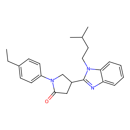 1-(4-ethylphenyl)-4-[1-(3-methylbutyl)-1H-1,3-benzodiazol-2-yl]pyrrolidin-2-one structure
