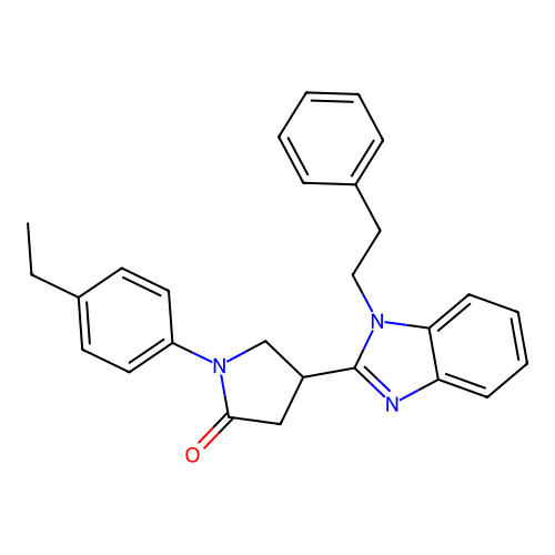 1-(4-ethylphenyl)-4-[1-(2-phenylethyl)-1H-benzimidazol-2-yl]pyrrolidin-2-one structure
