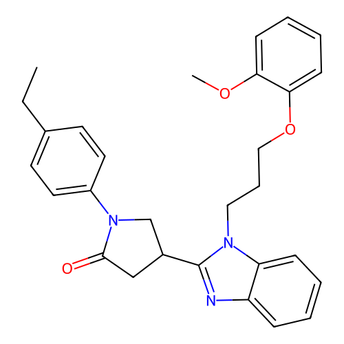 1-(4-ethylphenyl)-4-{1-[3-(2-methoxyphenoxy)propyl]-1H-1,3-benzodiazol-2-yl}pyrrolidin-2-one structure