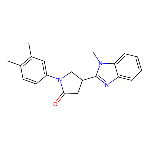 1-(3,4-dimethylphenyl)-4-(1-methyl-1H-1,3-benzodiazol-2-yl)pyrrolidin-2-one structure