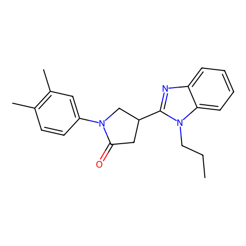 1-(3,4-Dimethylphenyl)-4-(1-propylbenzimidazol-2-yl)pyrrolidin-2-one structure