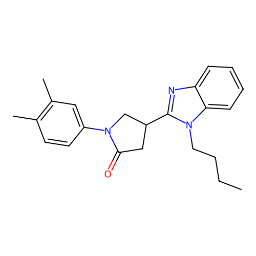4-(1-Butylbenzimidazol-2-yl)-1-(3,4-dimethylphenyl)pyrrolidin-2-one structure