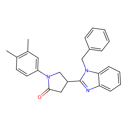 4-(1-Benzylbenzimidazol-2-yl)-1-(3,4-dimethylphenyl)pyrrolidin-2-one structure