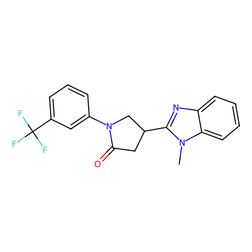 4-(1-Methylbenzimidazol-2-yl)-1-[3-(trifluoromethyl)phenyl]pyrrolidin-2-one structure