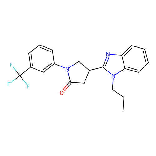 4-(1-Propylbenzimidazol-2-yl)-1-[3-(trifluoromethyl)phenyl]pyrrolidin-2-one structure