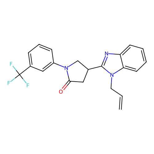 4-[1-(prop-2-en-1-yl)-1H-1,3-benzodiazol-2-yl]-1-[3-(trifluoromethyl)phenyl]pyrrolidin-2-one structure