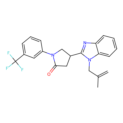 4-(1-(2-methylallyl)-1H-benzo[d]imidazol-2-yl)-1-(3-(trifluoromethyl)phenyl)pyrrolidin-2-one structure