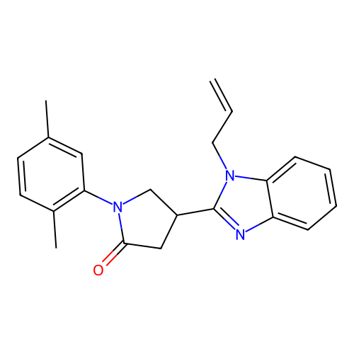 4-(1-allyl-1H-benzo[d]imidazol-2-yl)-1-(2,5-dimethylphenyl)pyrrolidin-2-one structure