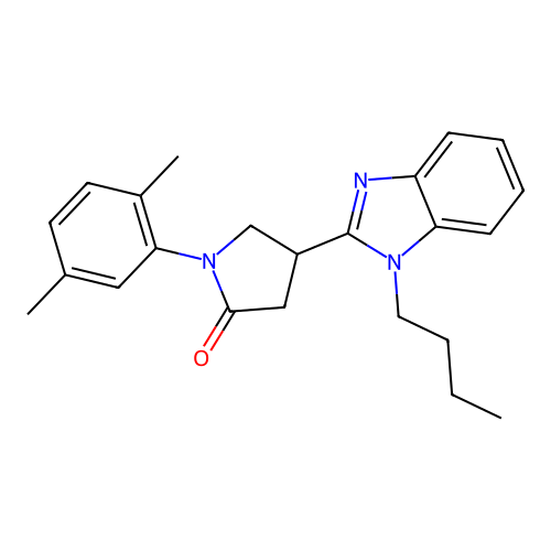 4-(1-butyl-1H-benzo[d]imidazol-2-yl)-1-(2,5-dimethylphenyl)pyrrolidin-2-one structure