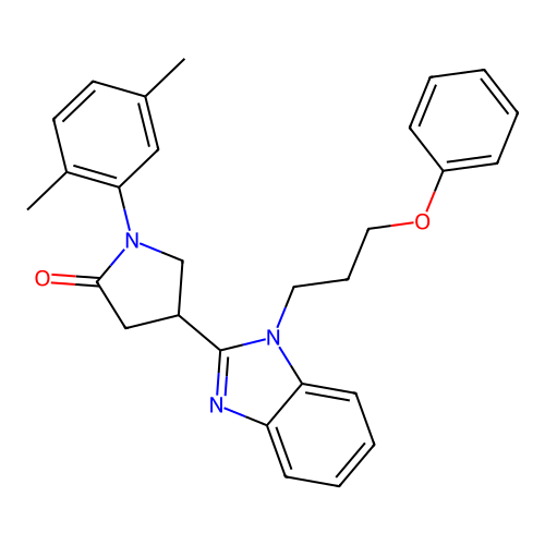1-(2,5-Dimethylphenyl)-4-[1-(3-phenoxypropyl)benzimidazol-2-yl]pyrrolidin-2-one structure