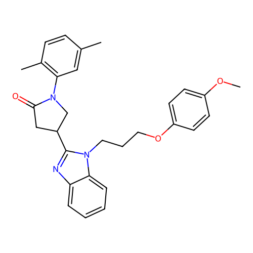 1-(2,5-dimethylphenyl)-4-{1-[3-(4-methoxyphenoxy)propyl]-1H-1,3-benzodiazol-2-yl}pyrrolidin-2-one structure