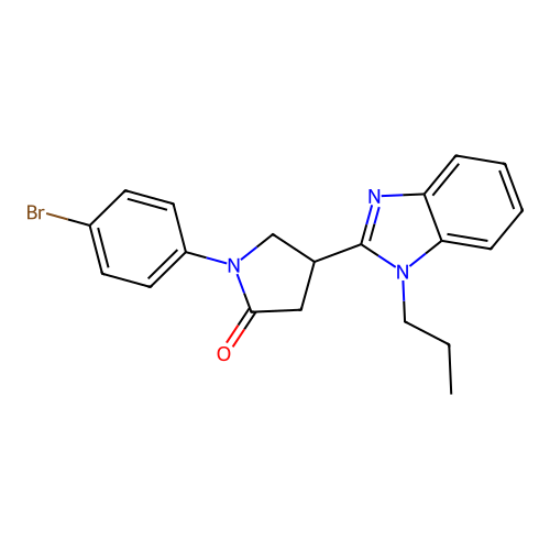 1-(4-bromophenyl)-4-(1-propyl-1H-1,3-benzodiazol-2-yl)pyrrolidin-2-one structure