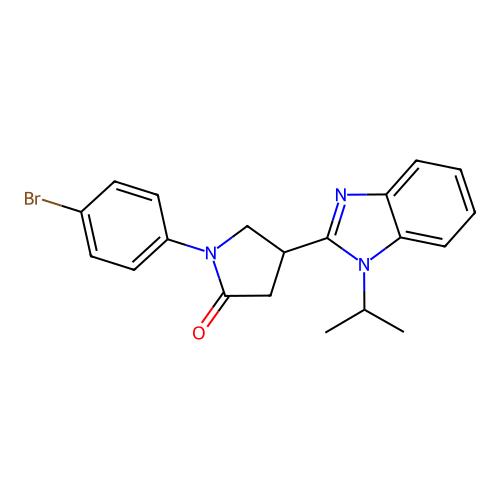 1-(4-bromophenyl)-4-[1-(propan-2-yl)-1H-1,3-benzodiazol-2-yl]pyrrolidin-2-one structure