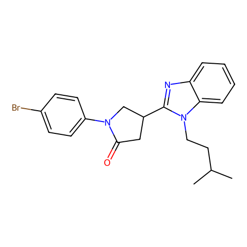 1-(4-Bromophenyl)-4-[1-(3-methylbutyl)benzimidazol-2-yl]pyrrolidin-2-one structure