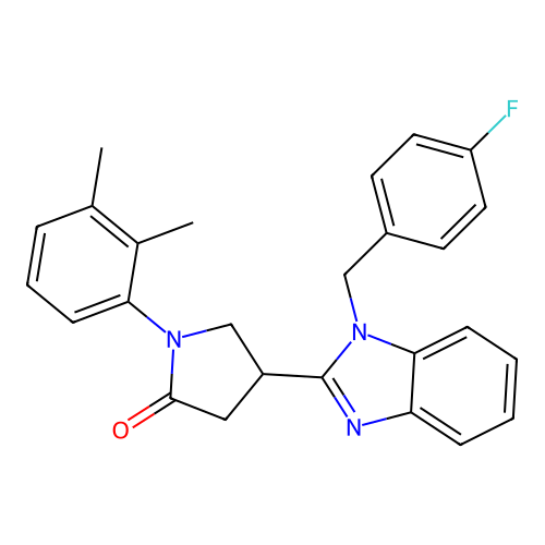 1-(2,3-dimethylphenyl)-4-{1-[(4-fluorophenyl)methyl]-1H-1,3-benzodiazol-2-yl}pyrrolidin-2-one structure