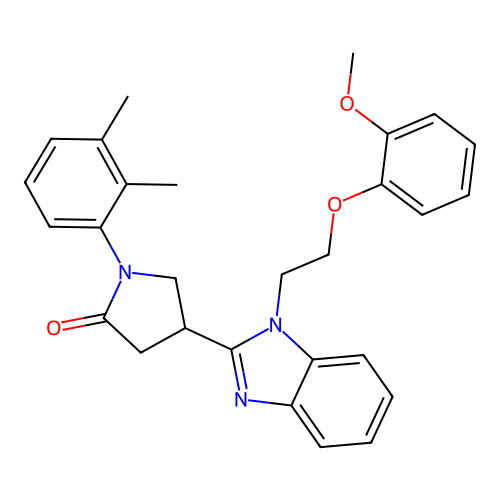1-(2,3-dimethylphenyl)-4-{1-[2-(2-methoxyphenoxy)ethyl]-1H-1,3-benzodiazol-2-yl}pyrrolidin-2-one structure
