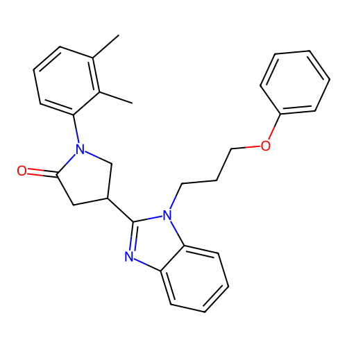 1-(2,3-dimethylphenyl)-4-[1-(3-phenoxypropyl)-1H-1,3-benzodiazol-2-yl]pyrrolidin-2-one structure